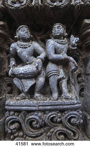 Stock Image - Statues in temple, Chennakesava Temple, Bangalore, Karnataka, India . Fotosearch