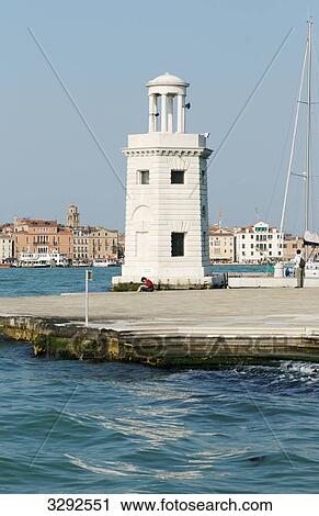 Stone lighthouse, Venice, Italy View Large Photo Image Stock Image - Stone lighthouse, Venice, Italy . Fotosearch