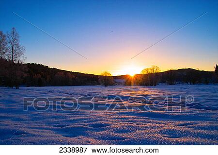 Stock Photo - Sunrise over mountain, Czech Republic . Fotosearch