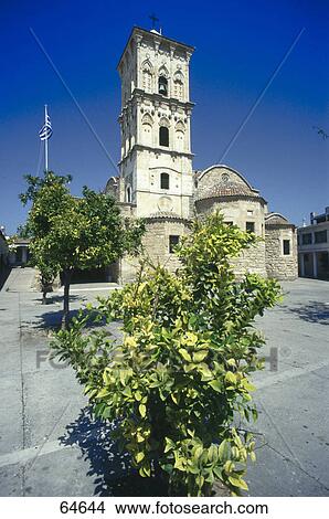 Trees in front of church, St. Lazare Cathedral, Greek Islands, Greece View Large Photo Image Picture - Trees in front of church, St. Lazare Cathedral, Greek Islands, Greece . Fotosearch