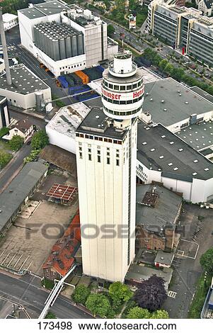 Aerial view of city, Henninger Turm, Frankfurt, Hesse, Germany View Large Photo Image Stock Photo - Aerial view of city, Henninger Turm, Frankfurt, Hesse, Germany . Fotosearch