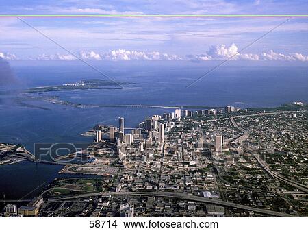 Aerial view of city, Miami, Florida, USA View Large Photo Image Picture - Aerial view of city, Miami, Florida, USA . Fotosearch