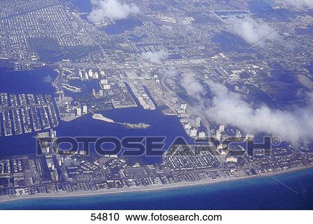 Stock Image - Aerial view of city, Miami, Florida, USA . Fotosearch
