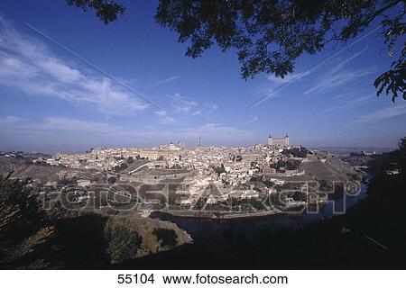 Picture - Aerial view of cityscape, Toledo, Spain . Fotosearch