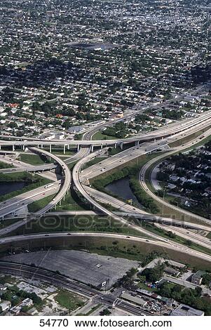 Aerial view of speedway junction, Miami, Florida, USA View Large Photo Image Stock Image - Aerial view of speedway junction, Miami, Florida, USA . Fotosearch