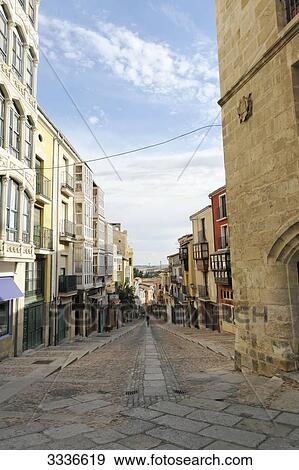 Stock Photo - Alley in Zamora, Spain, elevated view . Fotosearch