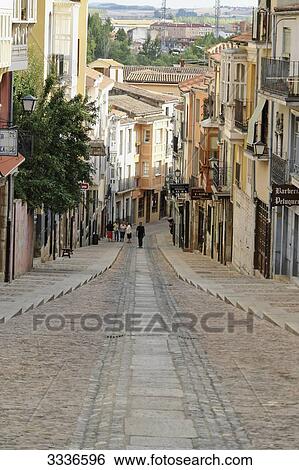 Alley in Zamora, Spain, elevated view View Large Photo Image Stock Photograph - Alley in Zamora, Spain, elevated view . Fotosearch