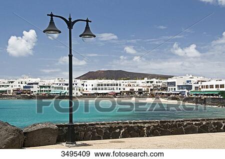 Apartments at Playa Famingo, Playa Blanca, Lanzarote, Canary Islands, Spain, Europe View Large Photo Image Stock Photo - Apartments at Playa Famingo, Playa Blanca, Lanzarote, Canary Islands, Spain, Europe . Fotosearch