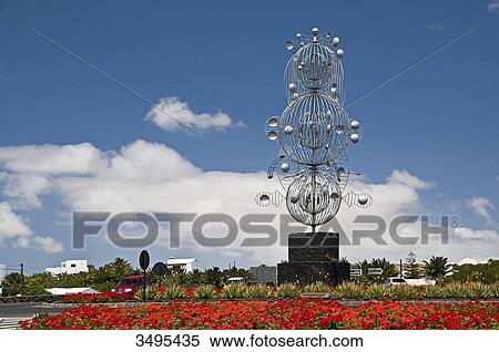 Stock Photography - Artwork of Manrique, Tahiche, Lanzarote, Canary Islands, Spain, Europe . Fotosearch