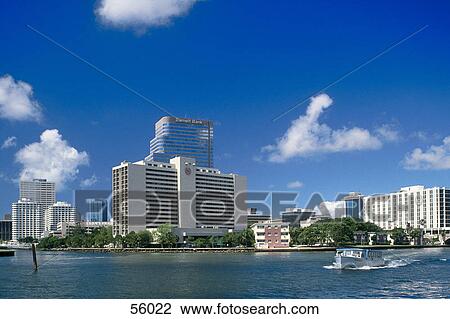 Boat in river, Miami, Florida, USA View Large Photo Image Stock Image - Boat in river, Miami, Florida, USA . Fotosearch