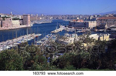 Boats at harbor, Marseille, France View Large Photo Image Stock Image - Boats at harbor, Marseille, France . Fotosearch