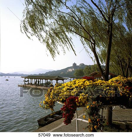 Stock Photo - Boats in lake, Kunming Lake, Beijing, China, Asia . Fotosearch