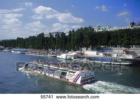 Boats in river, Seine River, Paris, France View Large Photo Image Stock Image - Boats in river, Seine River, Paris, France . Fotosearch
