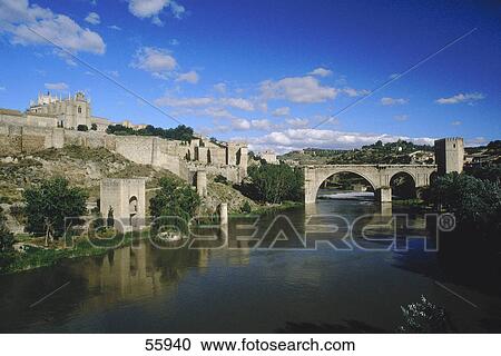 Bridge on river, Tagus River, Toledo, Spain, Europe View Large Photo Image Stock Image - Bridge on river, Tagus River, Toledo, Spain, Europe . Fotosearch