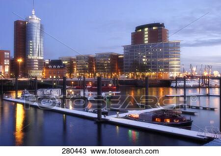 Buildings at waterfront, Hanseatic League, Hamburg Harbour, Hamburg, Germany View Large Photo Image Stock Image - Buildings at waterfront, Hanseatic League, Hamburg Harbour, Hamburg, Germany . Fotosearch