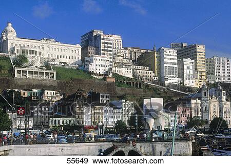 Stock Photo - Buildings in city, Salvador, Bahia, Brazil . Fotosearch