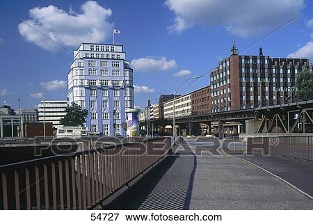 Stock Photo - Buildings in city, U-Bahnhof Rodingsmarkt, Hamburg, Germany . Fotosearch
