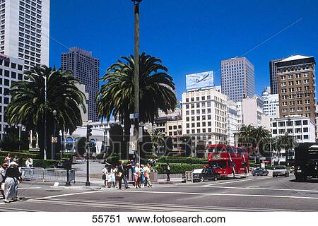 Stock Image - Buildings in city, Union Square, San Francisco, California, USA . Fotosearch