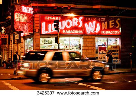 Stock Photo - Car in front of a store at a roadside, San Francisco, USA . Fotosearch