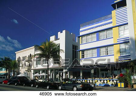 Car parked in front of houses, Ocean Drive, Miami Beach, Florida, USA View Large Photo Image Stock Photography - Car parked in front of houses, Ocean Drive, Miami Beach, Florida, USA . Fotosearch