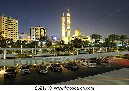 Car Parked In Parking Lot In City Corniche Mosque Jeddah Saudi