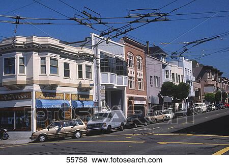 Cars parked in front of houses, Cow Hollow, San Francisco, California, USA View Large Photo Image Stock Photo - Cars parked in front of houses, Cow Hollow, San Francisco, California, USA . Fotosearch