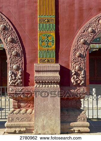 Carvings on wall, Guanyin Hall, Beihai Park. Beijing, China View Large Photo Image Stock Image - Carvings on wall, Guanyin Hall, Beihai Park. Beijing, China . Fotosearch