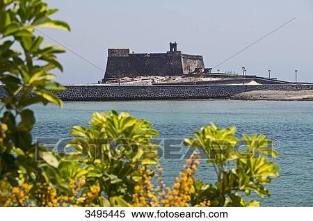 Stock Photography - Castillo San Gabriel, Arrecife, Lanzarote, Canary Islands, Spain, Europe . Fotosearch