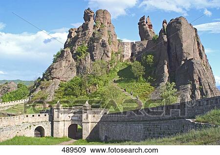 Stock Photo - Castle on hill, Belogradchik Fortress, Belogradchik, Vidin, Romania . Fotosearch