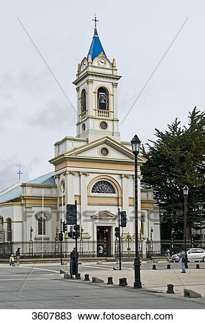 Stock Image - Cathedral on the Plaza de Armas, Puntas Arenas, Chile . Fotosearch