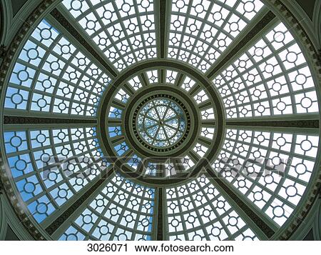 Stock Image - Ceiling of a cathedral, San Francisco, USA, directly below, close-up . Fotosearch
