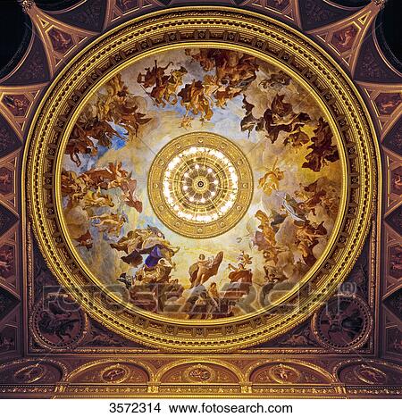 Picture - Ceiling of the opera house, Budapest, Hungary, Europe . Fotosearch