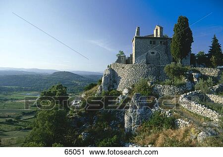 Chapel on hill, Chapel Hermitage St. Eugene, Bois De Païolive, Cevennes, France View Large Photo Image Stock Image - Chapel on hill, Chapel Hermitage St. Eugene, Bois De Païolive, Cevennes, France . Fotosearch