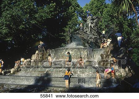 Children bathing at fountain, Santiago, Chile View Large Photo Image Stock Image - Children bathing at fountain, Santiago, Chile . Fotosearch