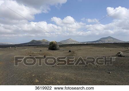 Stock Image - Cinder cone, Montana Colorada, Lanzarote, Canary Islands, Spain, Europe . Fotosearch