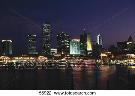 Cityscape illuminated at night View Large Photo Image Stock Image - Cityscape illuminated at night . Fotosearch