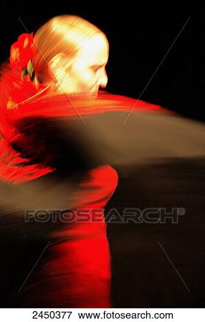 Close-up of female flamenco dancer dancing View Large Photo Image Stock Photo - Close-up of female flamenco dancer dancing . Fotosearch