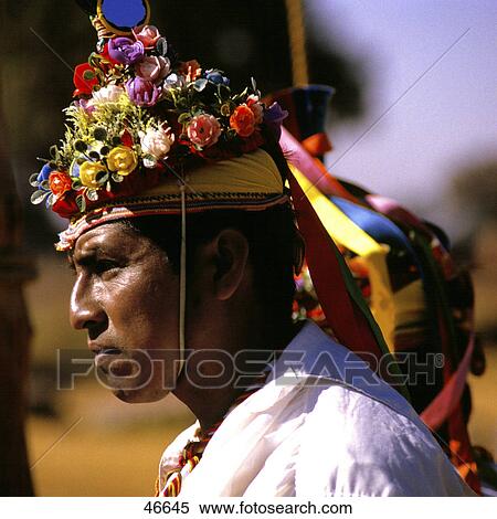 Stock Photography - Close-up of man performing folk dance, Papantla, Veracruz, Mexico . Fotosearch
