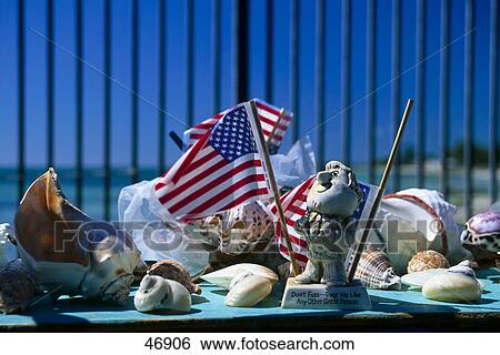 Stock Photograph - Close-up of souvenirs for display on table, Key West, Florida, USA . Fotosearch