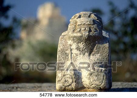 Stock Photo - Close-up of statue of jaguar, Governor's Palace, Uxmal, Yucatan, Mexico . Fotosearch