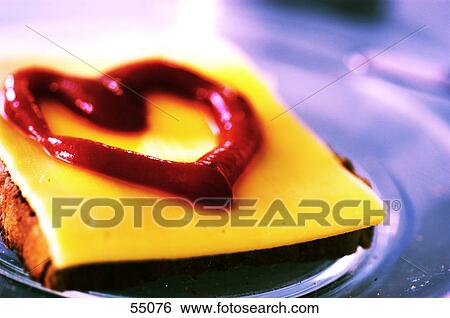 Close-up of toasted bread and cheese with heart shaped ketchup on plate View Large Photo Image Stock Photograph - Close-up of toasted bread and cheese with heart shaped ketchup on plate . Fotosearch