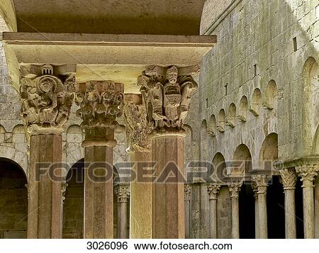 Colonnade of a benedictine monastery, Girona, Spain View Large Photo Image Stock Photograph - Colonnade of a benedictine monastery, Girona, Spain . Fotosearch