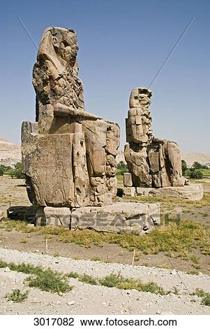Stock Image - Colossi of Memnon at Luxor, Egypt . Fotosearch