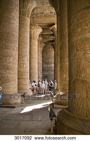Columned hall of the Temple of Horus, Edfu, Egypt View Large Photo Image Stock Image - Columned hall of the Temple of Horus, Edfu, Egypt . Fotosearch