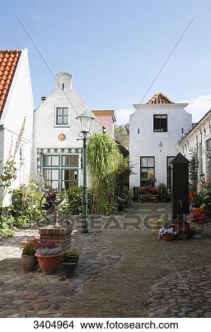 Courtyard, Den Burg, Texel, Netherlands View Large Photo Image Picture - Courtyard, Den Burg, Texel, Netherlands . Fotosearch