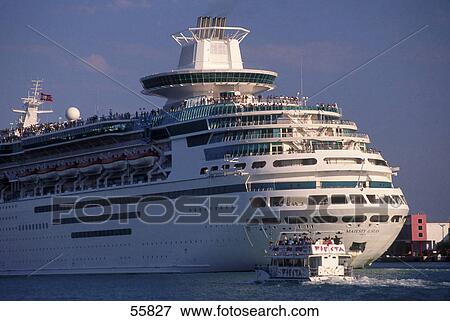Cruise ship at port, Miami, Miami-Dade County, Florida, USA View Large Photo Image Stock Photo - Cruise ship at port, Miami, Miami-Dade County, Florida, USA . Fotosearch