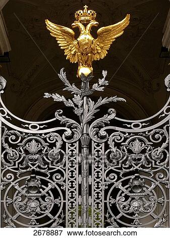 Stock Photo - Entrance gate of museum, St. Petersburg, Russia . Fotosearch
