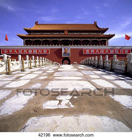 Entrance gate of palace, Tiananmen Gate Of Heavenly Peace, Forbidden City, Beijing, China View Large Photo Image Stock Photograph - Entrance gate of palace, Tiananmen Gate Of Heavenly Peace, Forbidden City, Beijing, China . Fotosearch