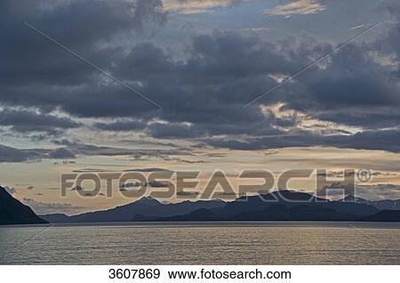Evening mood above Beagle Channel, Tierra del Fuego, Chile View Large Photo Image Stock Photo - Evening mood above Beagle Channel, Tierra del Fuego, Chile . Fotosearch