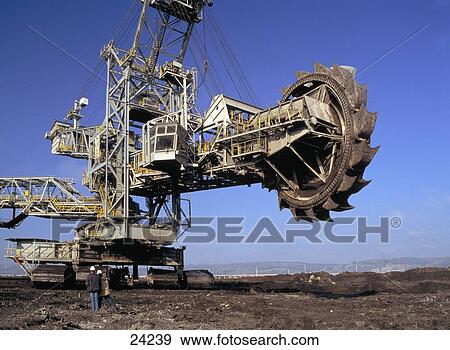 Excavation crane in coal mine, Galicia, Spain View Large Photo Image Stock Photo - Excavation crane in coal mine, Galicia, Spain . Fotosearch